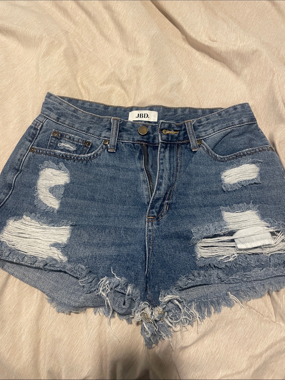 Distressed Blue Denim Women's Shorts